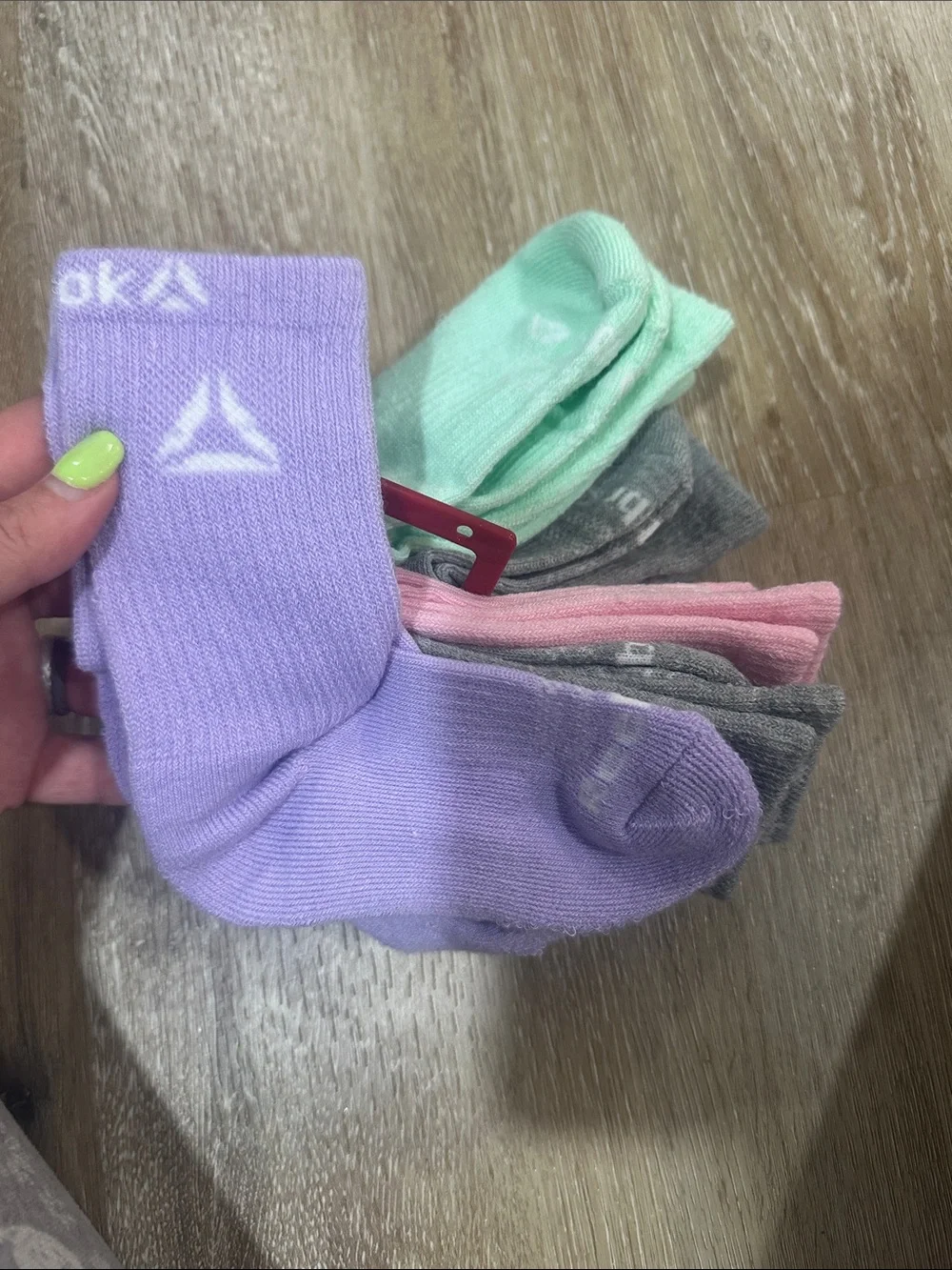 Reebok Kids Low-Cut Sock Set - Lavender, Mint, Pink, Gray set of 5